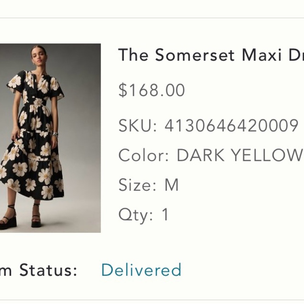 The Somerset Maxi Dress in Dark Yellow Floral